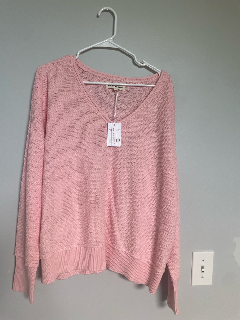 V-Neck Lightweight Pink Women's Sweater